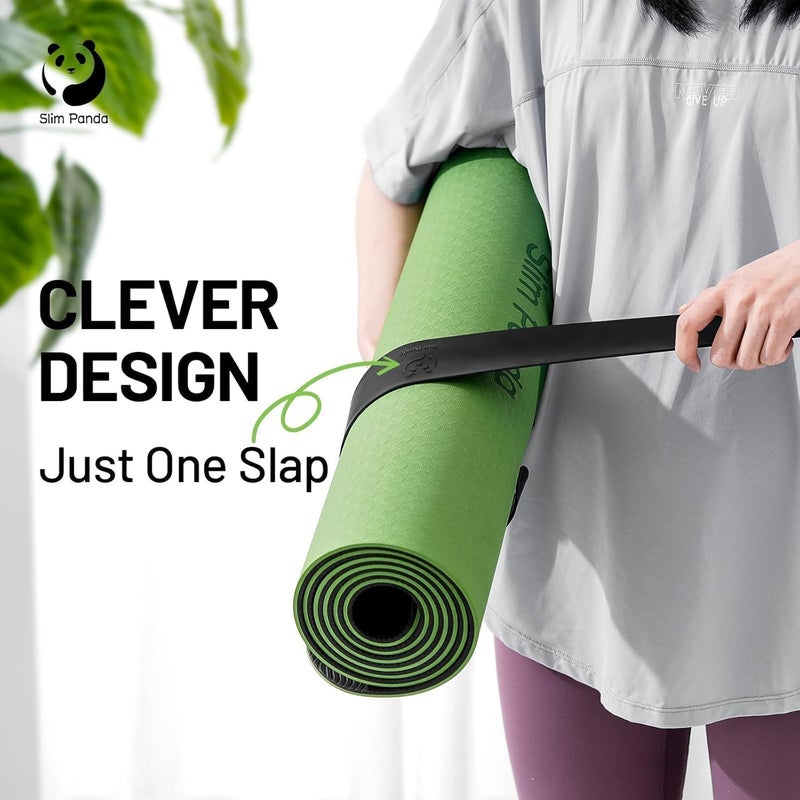 Slim Panda Yoga Mat Strap Slap Band, One Snap Keeps Mats Tightly Rolled, Heavy-Duty Clasp Fits Most Size Mats(24" L X 2" W) - Image 2